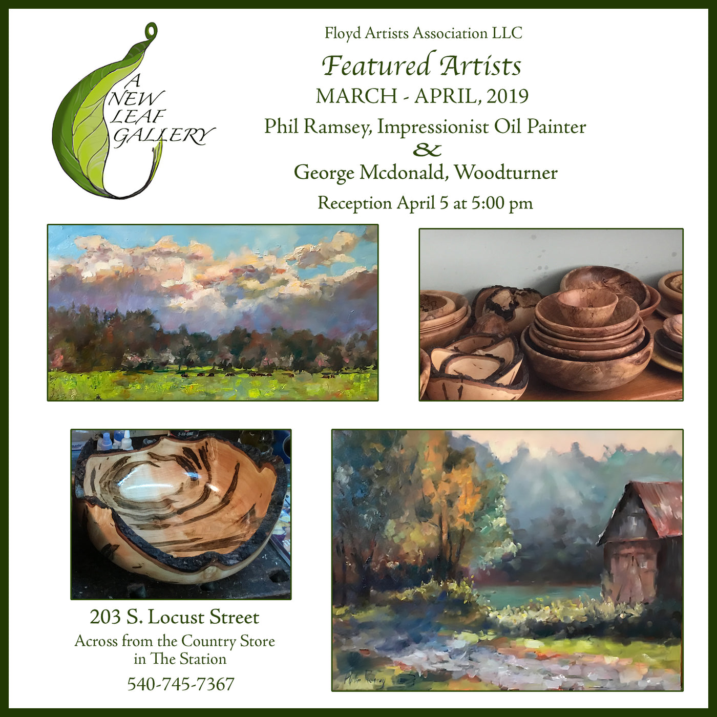New Leaf Gallery features March, April Guest Artists
