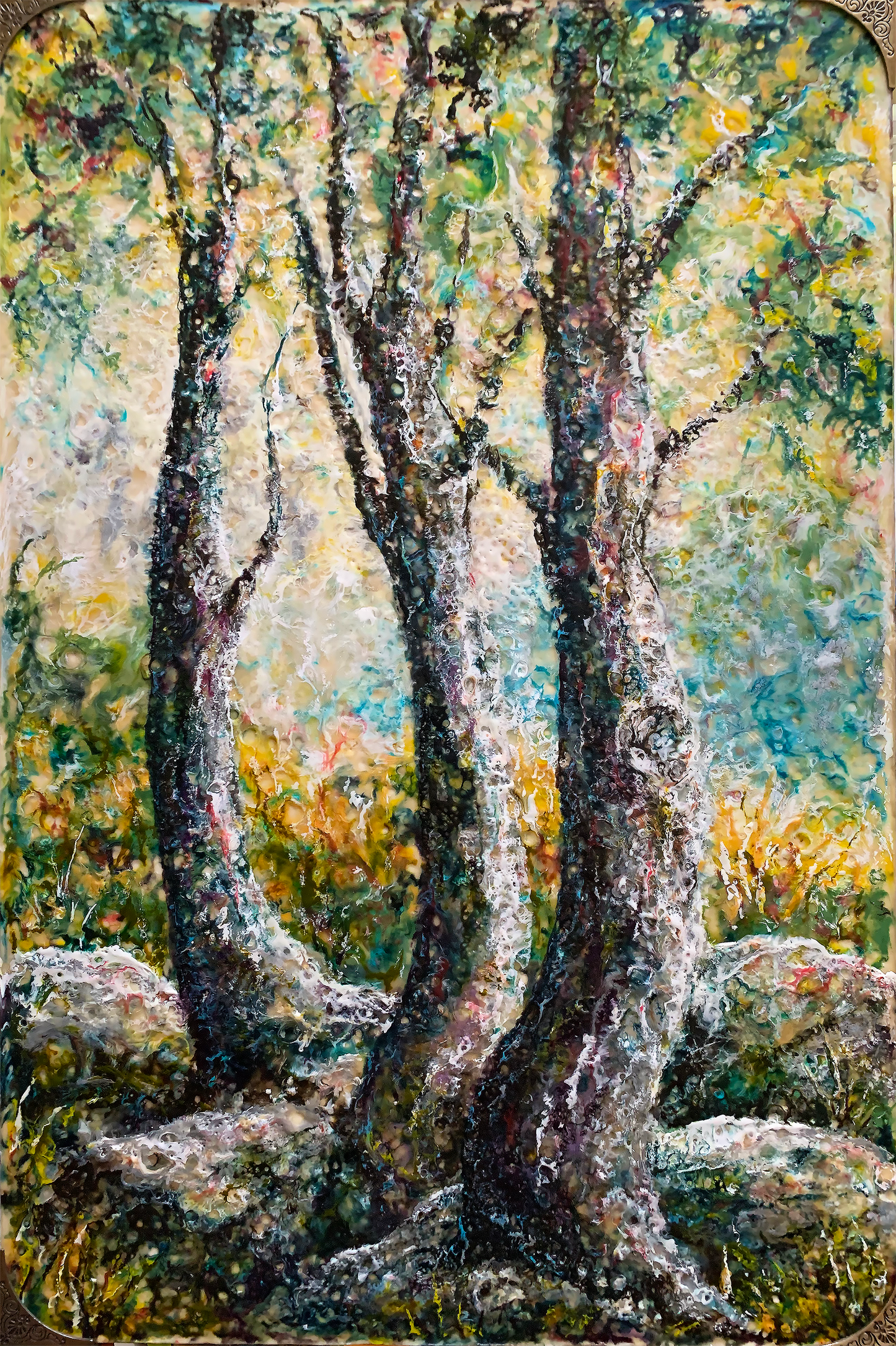 "From a Rocky Foundation" by J K (Karen) Phillips Sewell, Original Encaustic Painting