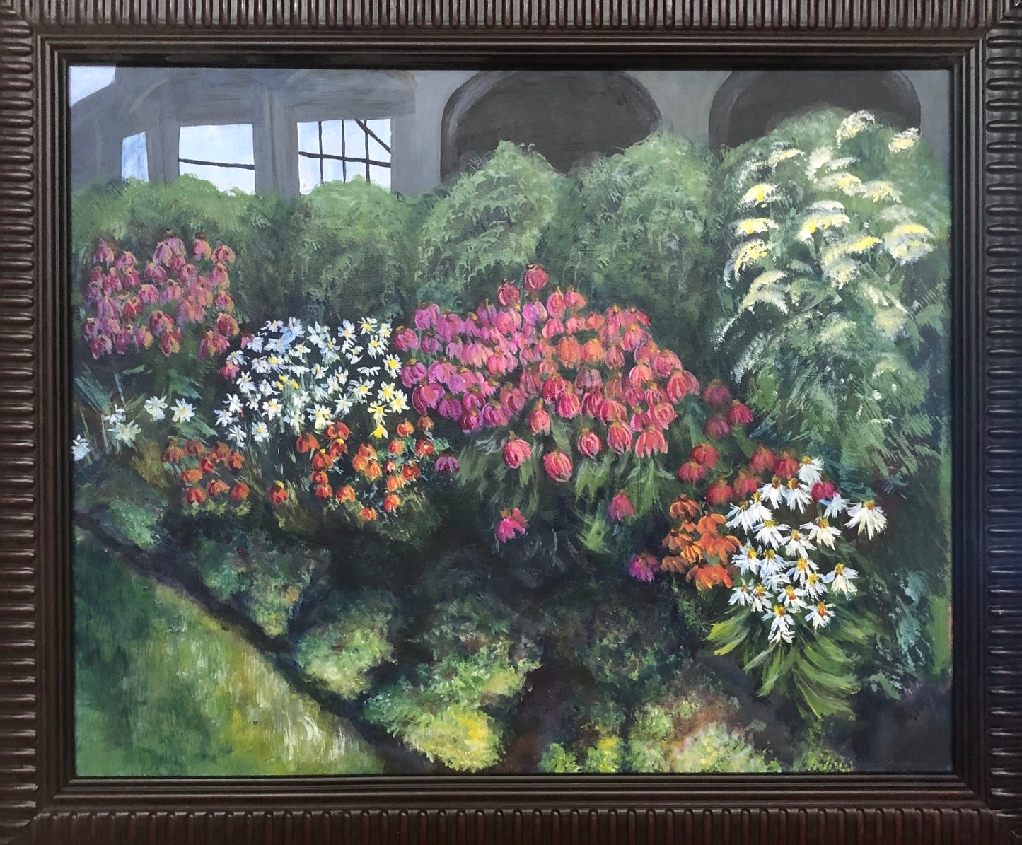“Gardens at the Chateau” by Linda Edlund -Acrylic