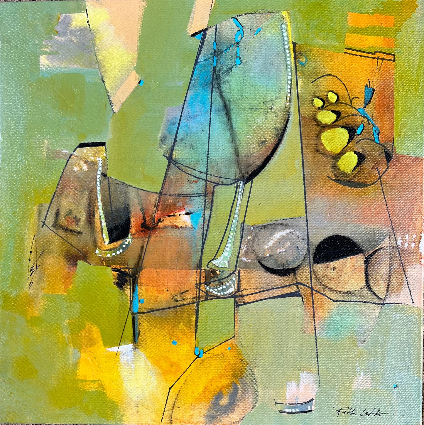 "Green With Envy" by Ruth Lefko-Mixed Media