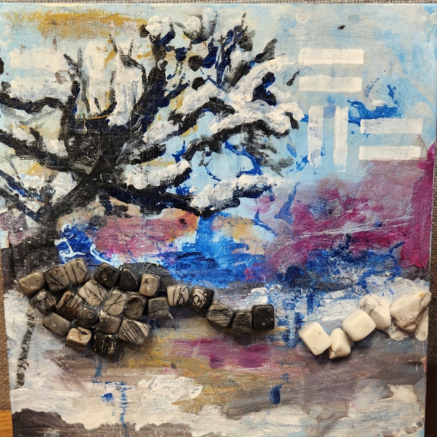 "Sun on Snow" by Pam Goff-Mixed Media