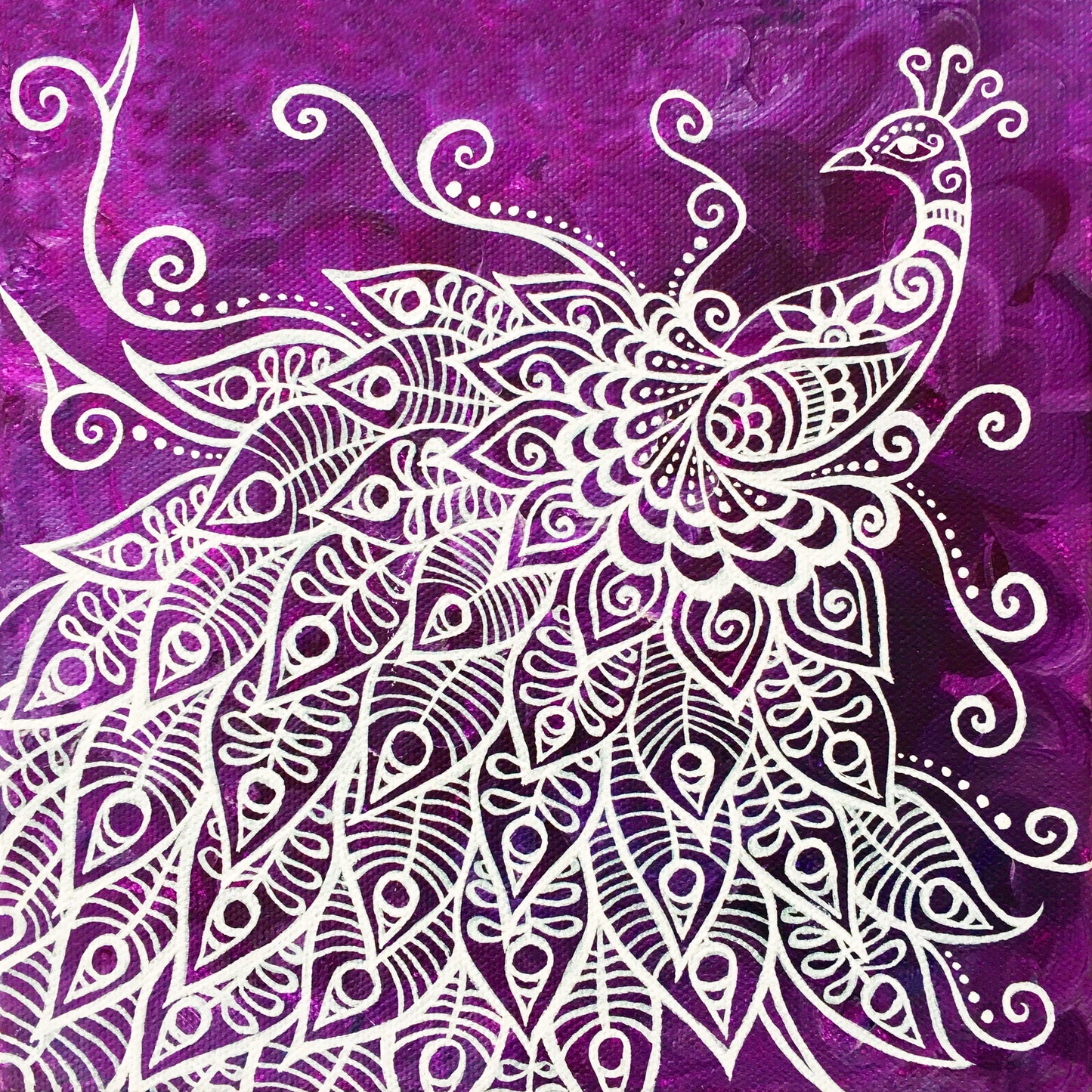 "Mehndi Peacock" by Bronwen Valentine - Reproduction