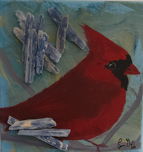 "Bright Cardinal" by Pam Goff-Mixed Media -POS