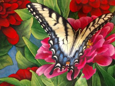 "Friends with Wings" by Lori Sutphin - Watercolor