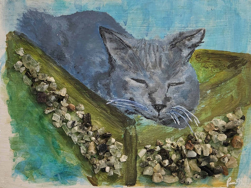 "Just Napping" by Pam Goff - Mixed Media