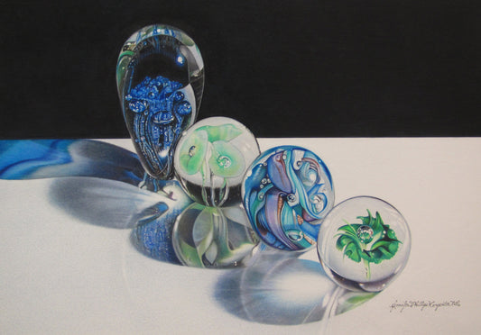 "Shiny Baubles In A Line" by Jennifer Carpenter - giclee reproduction