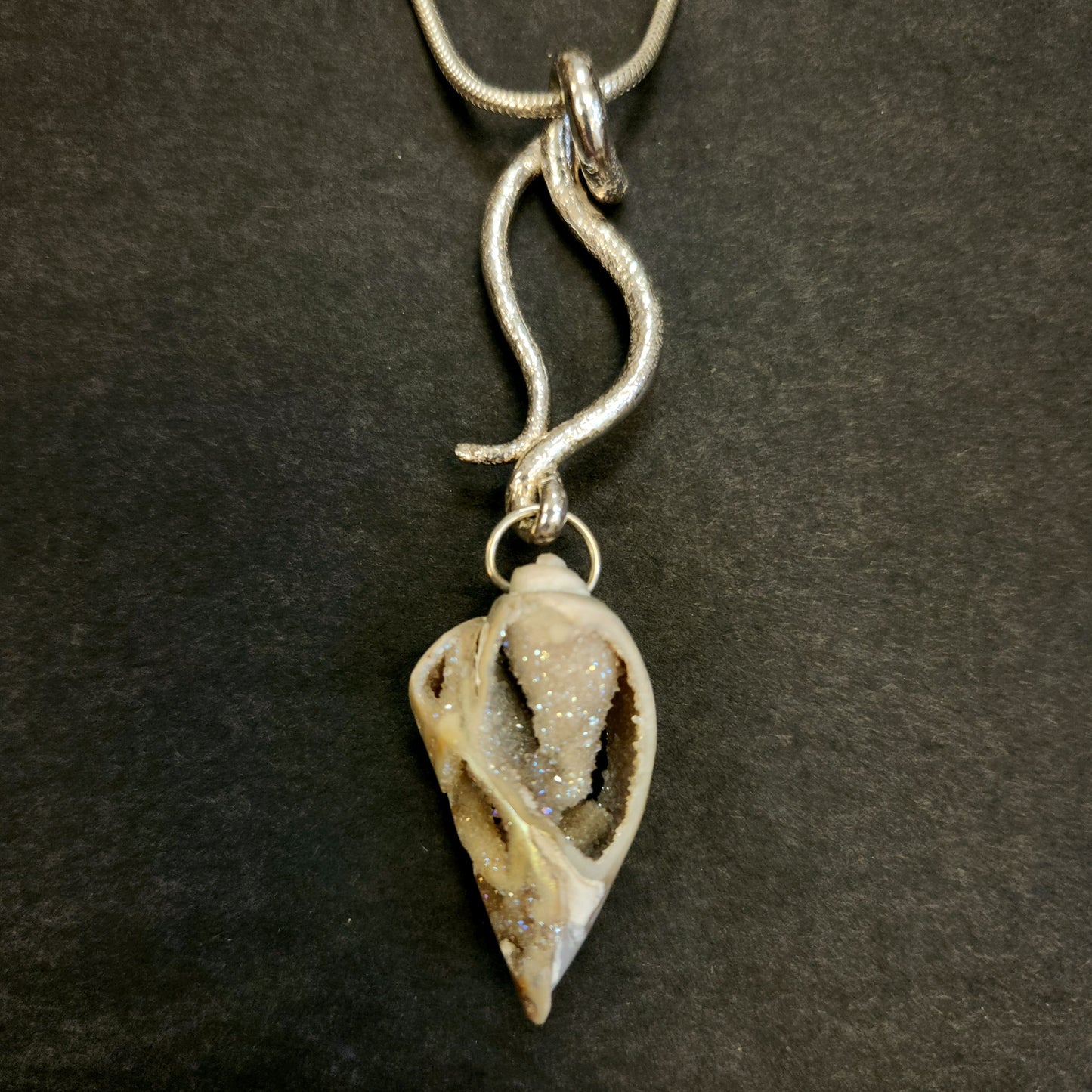 Sterling Silver and Fossilized Seashell Pendant- Nell Fredericksen - Jewelry