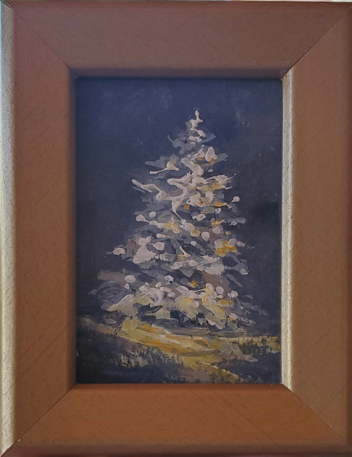 "Christmas Tree at Night" by Selena Doolittle McColley - Gouache