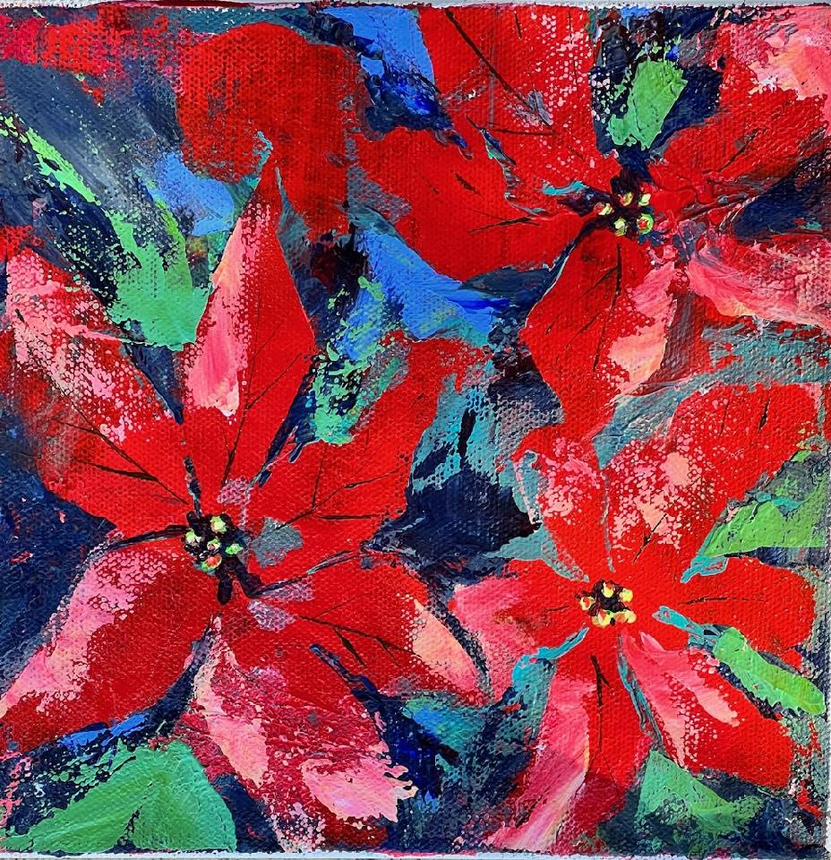 "Poinsettia II" by Ruth Lefko - Acrylic
