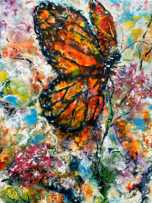 "A Rare Sight" by J K (Karen) Phillips Sewell, Encaustics