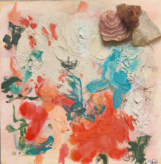 "Among the Roses" by Pam Goff-Mixed Media-POS