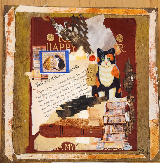 "Happy Cat" by Pam Goff-Mixed Media