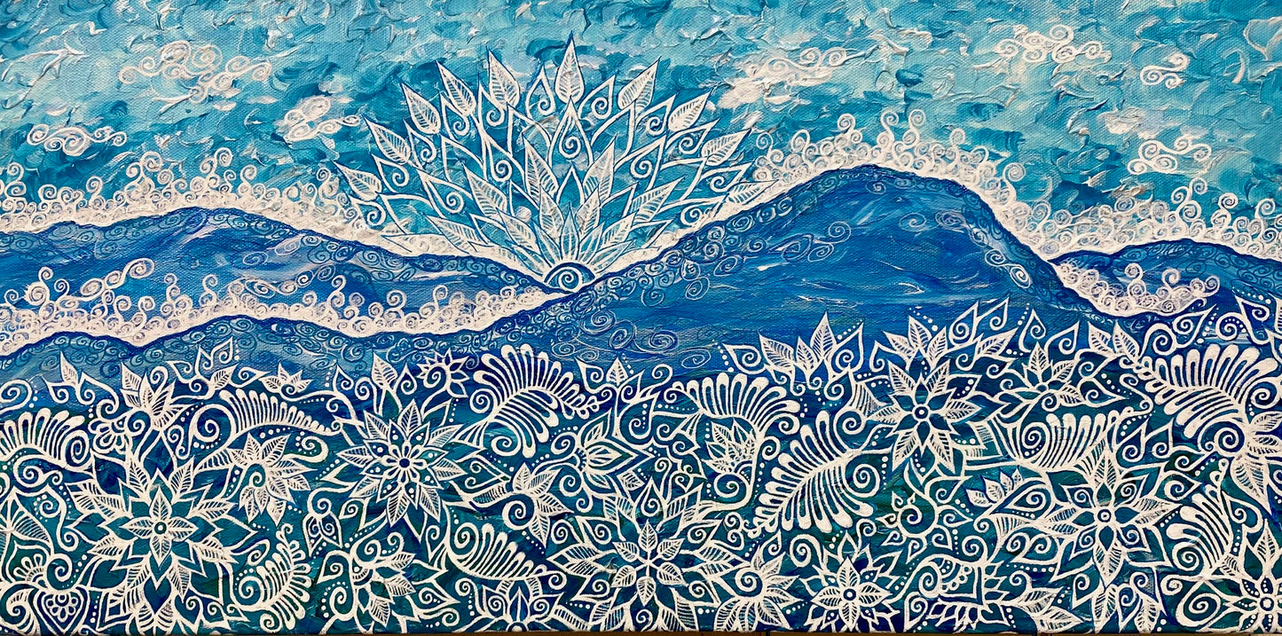 "Frosty Mountain Morning" by Bronwen Valentine - Acrylic