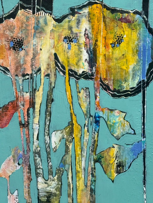 "Curious Poppies" by Ruth Lefko - Acrylic Original