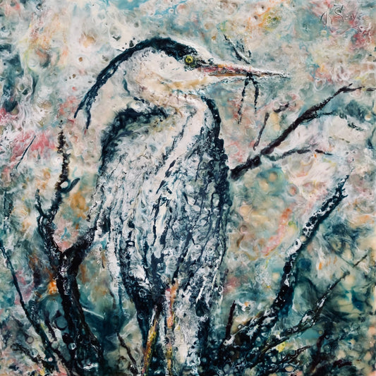 "Nesting Time" by J K (Karen) Phillips Sewell, Encaustics