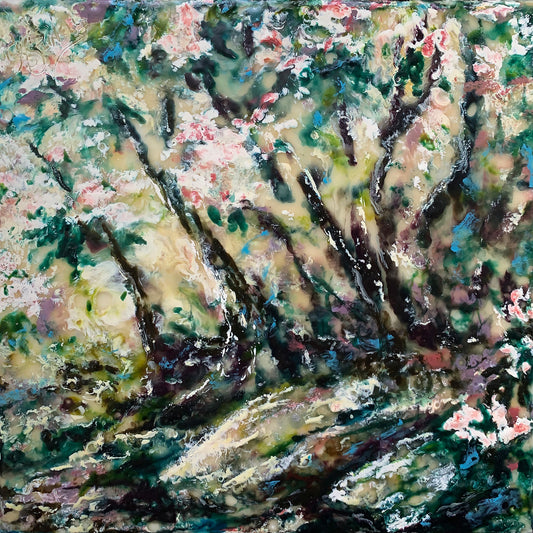 "In The Laurel Glade" by J K (Karen) Phillips Sewell, Encaustic