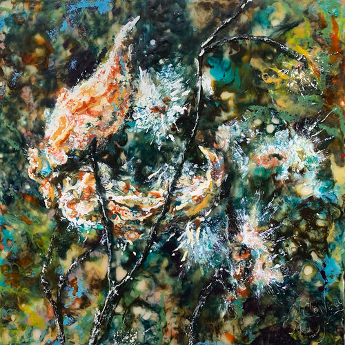 "Next Gen Milkweed" by J K Phillips Sewell, Encaustics