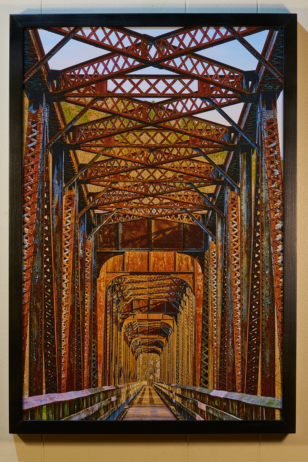 "New River Trail Bridge (Brown)" by Joe Rees-Framed Canvas Photograph-Online