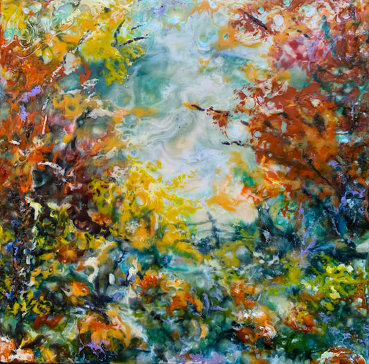 "Punkin' Patch" by J K (Karen) Phillips Sewell - Original Encaustic Painting