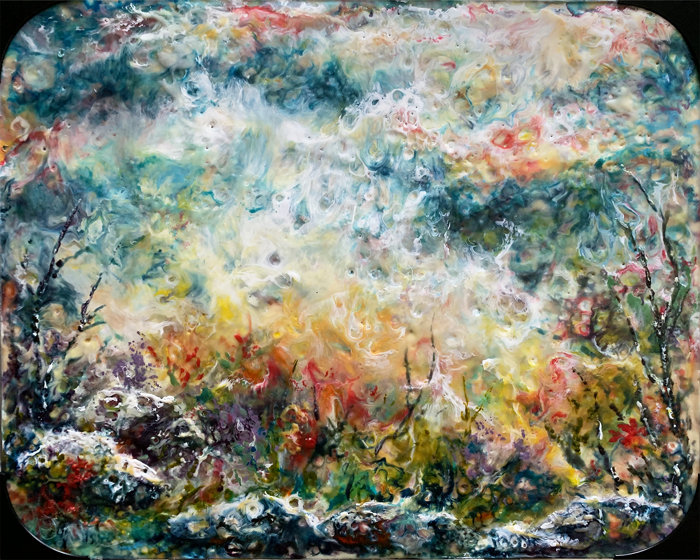 "Rising from Deep Valleys" by J K (Karen) Phillips Sewell, Original Encaustic Painting