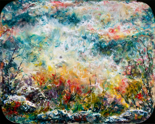 "Rising from Deep Valleys" by J K (Karen) Phillips Sewell, Original Encaustic Painting