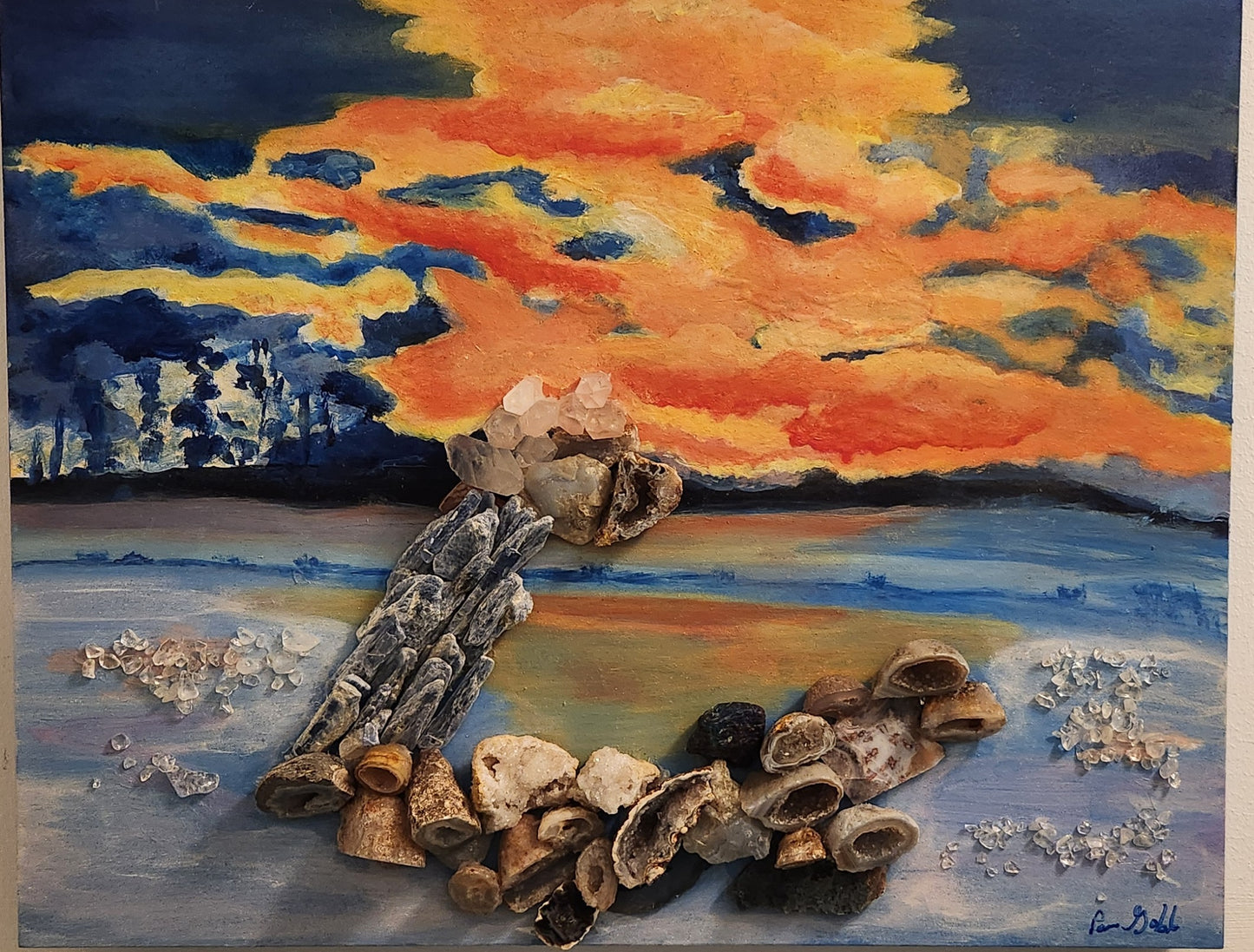 "Reflections on a Winter Sky" by Pam Goff- Mixed Media- POS