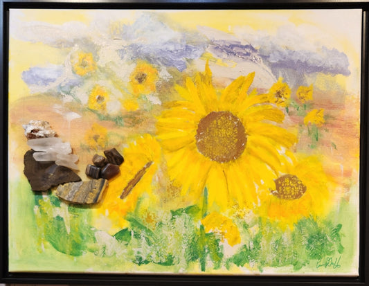 "Sunflower Dreams" by Pam Goff- Mixed Media-POS