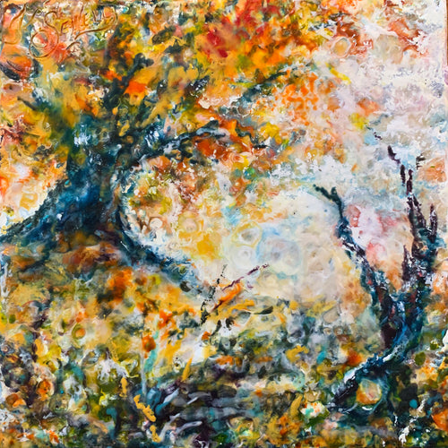"The Ragged Path Back" by J K (Karen) Phillips Sewell, Original Encaustic