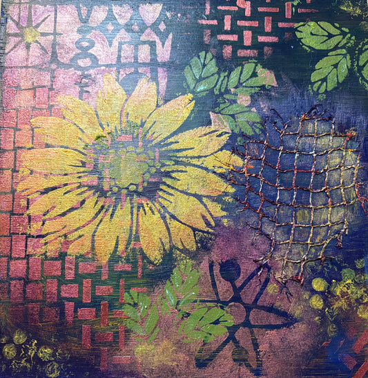 "Synergy" mixed media by Linda Edlund