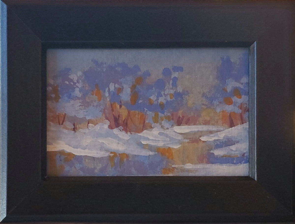 "Winter Sunset Reflections II" by Selena Doolittle McColley - Gouache