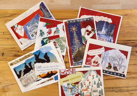 "Collage Christmas Cards" by Pam Goff-Mixed Media