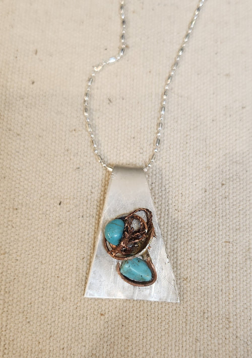 "Sterling/Turquoise necklace" by Pam Goff-Jewelry