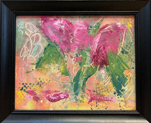 "Pink 'B'" by Linda Edlund oil and cold wax POS