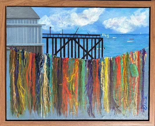 "Stonington Strings" acrylic by Linda Edlund