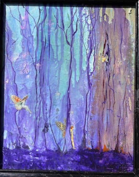 "Awaiting the Fairy Queen" mixed media by Linda Edlund
