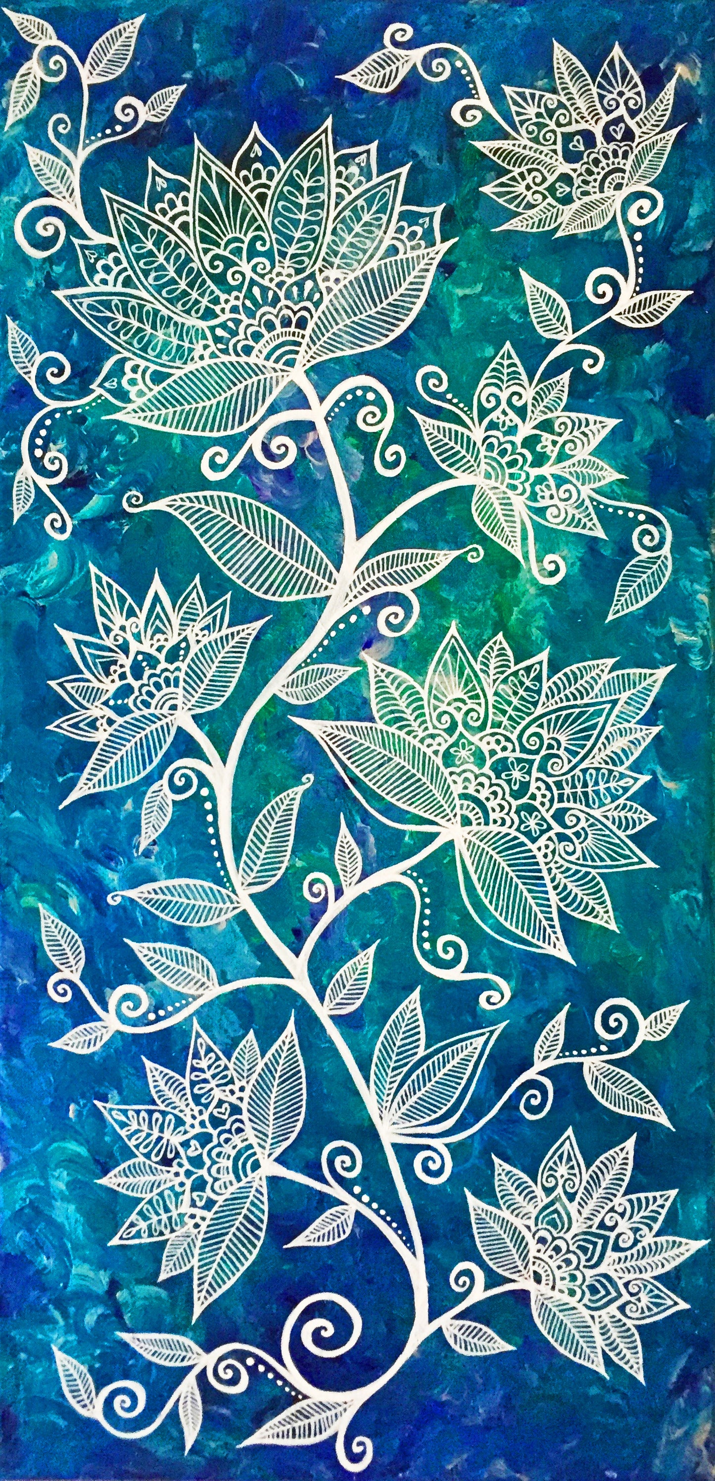 "Summer Blooms" by Bronwen Valentine - Reproduction