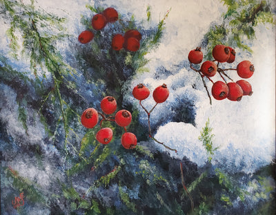 "Winterberries" by Selena Doolittle McColley - Acrylic
