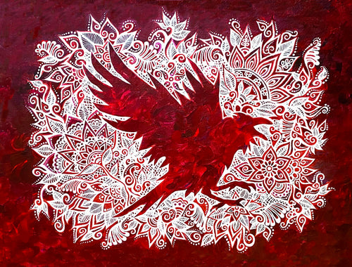 "Raven Spirit" by Bronwen Valentine - Acrylic