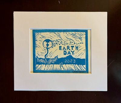 "EARTH DAY 2023" by David Hall - Block Print