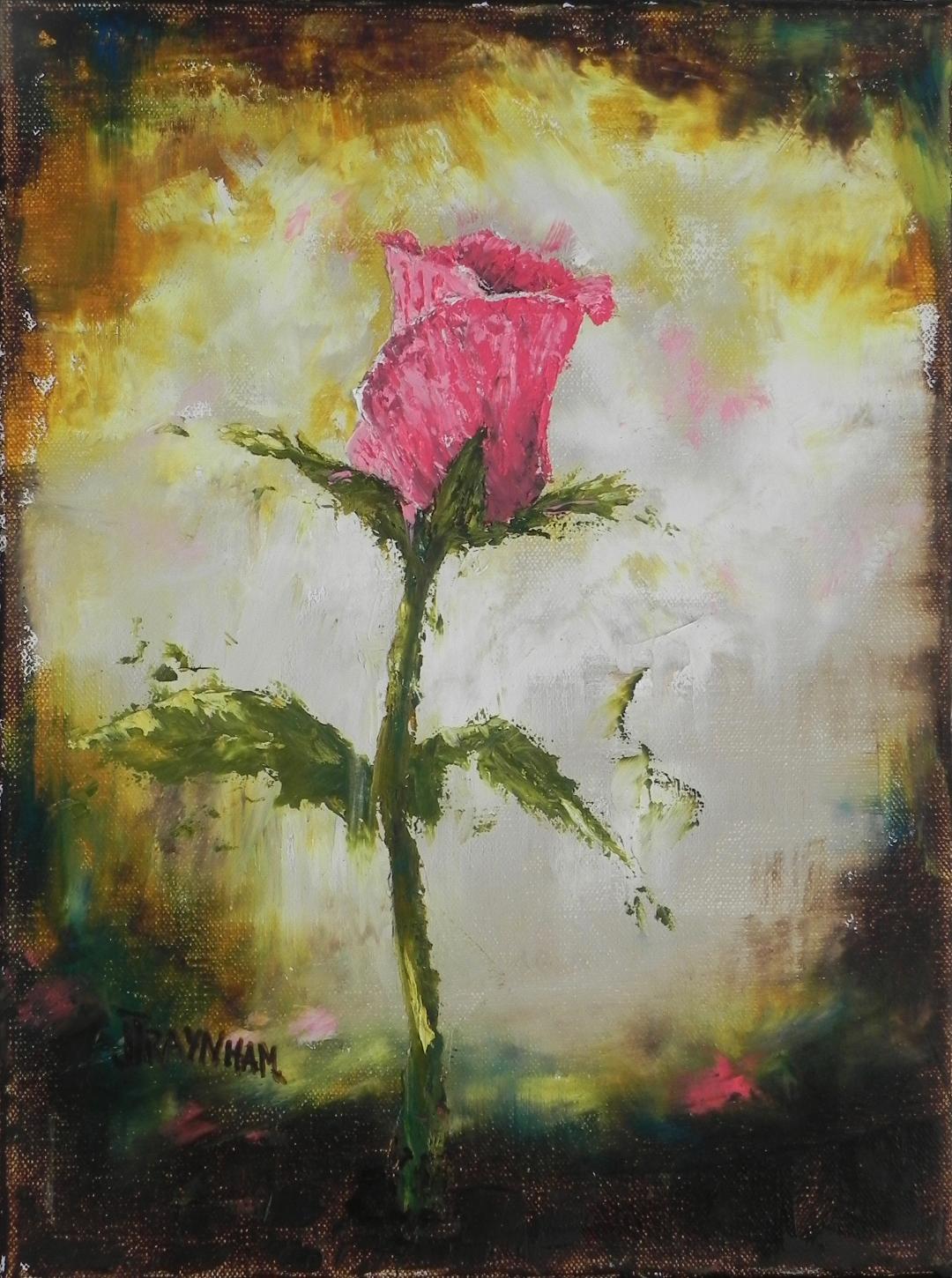 “A Modern Rose” by Jenny Traynham - Original oil & cold wax