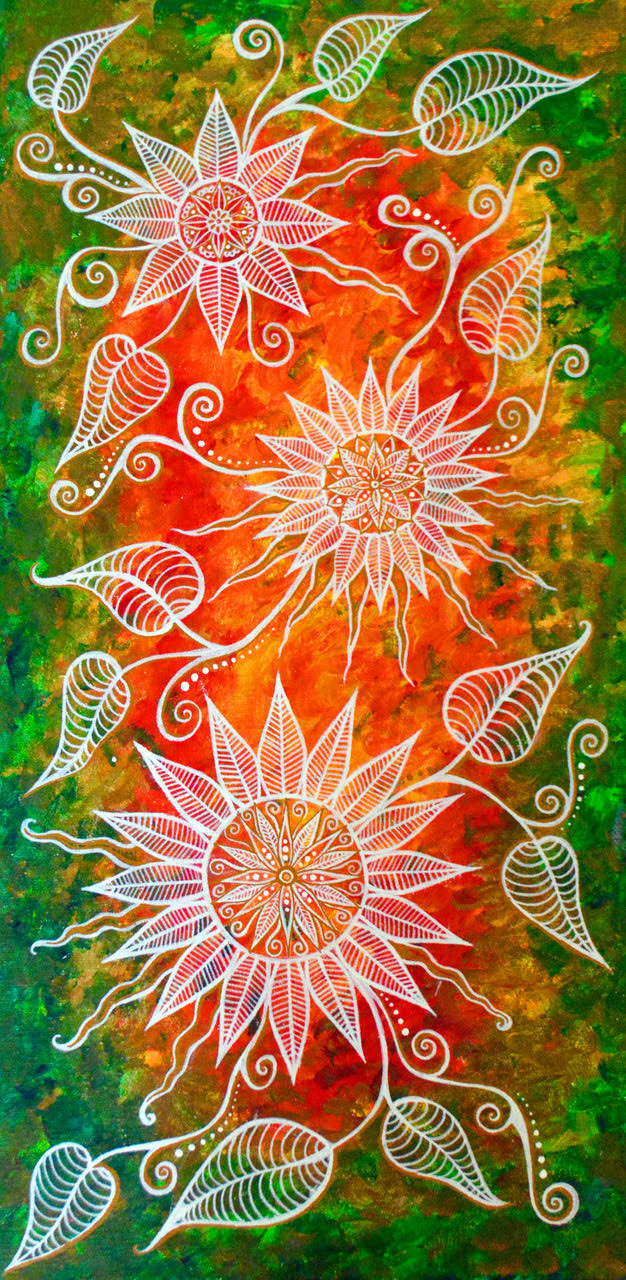 "Autumn Sunflowers" by Bronwen Valentine - Acrylic