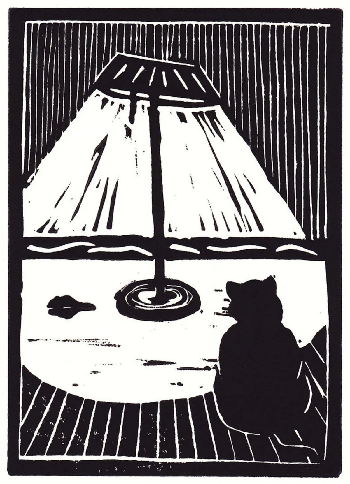 "Cat and Mouse" by David Hall - Block Print