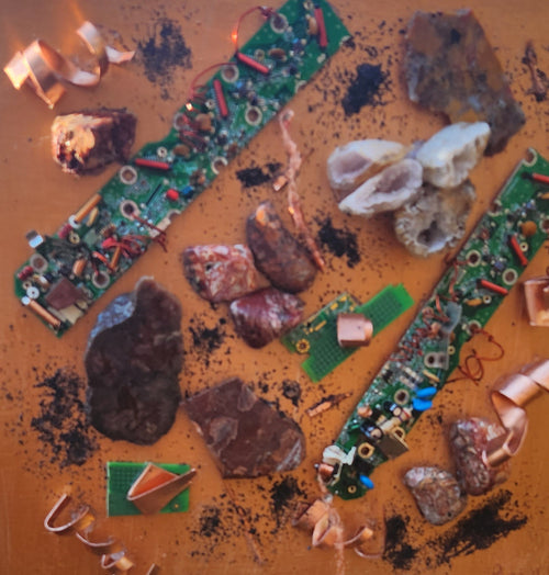 "Copper Contacts" by Pam Goff-Mixed Media