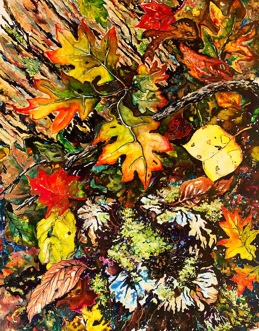 "Down on the Floor" by J K (Karen) Phillips Sewell, Acrylic Inks