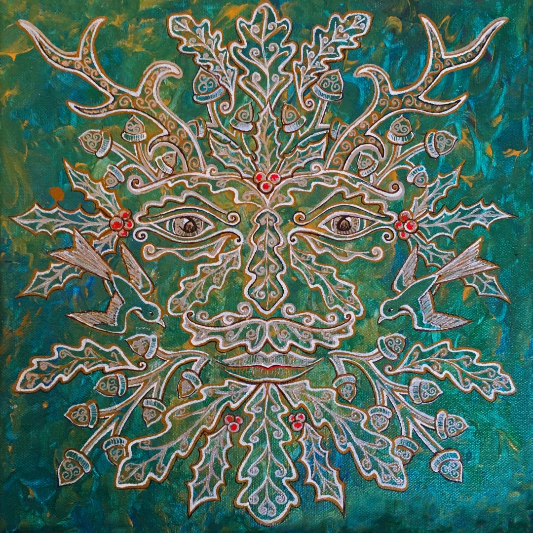 "Greenman of the Winter" by Bronwen Valentine - Reproduction