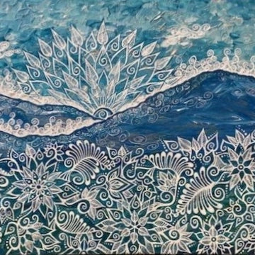 "Frosty Mountain Morning" by Bronwen Valentine - Acrylic
