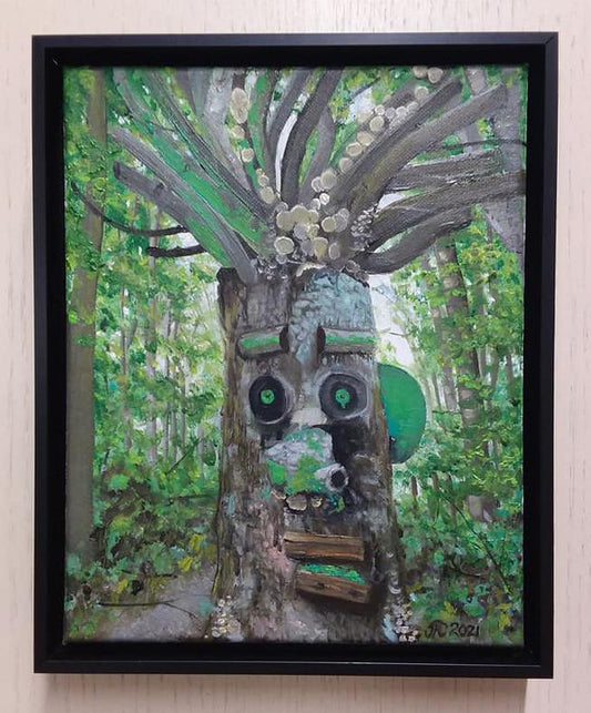 "I Took A Lichen To Him" by Jennifer Carpenter - Oil Painting