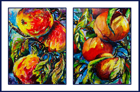 "In Season, Diptych" by J K (Karen) Phillips Sewell, Acrylic Inks