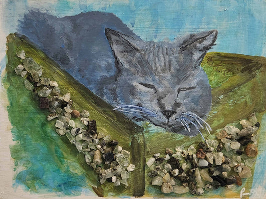 "Just Napping" by Pam Goff - Mixed Media