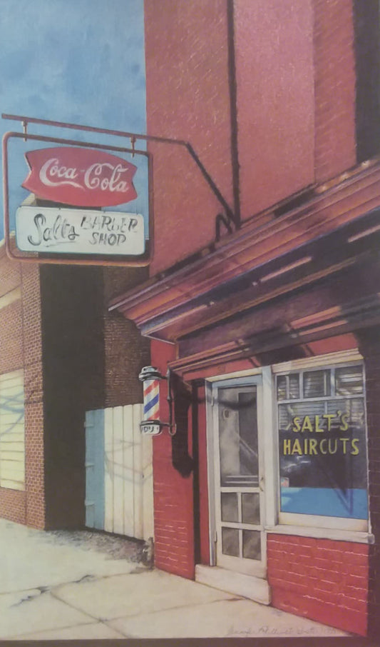 "Salt's Barbershop" by Jennifer Carpenter - Reproduction
